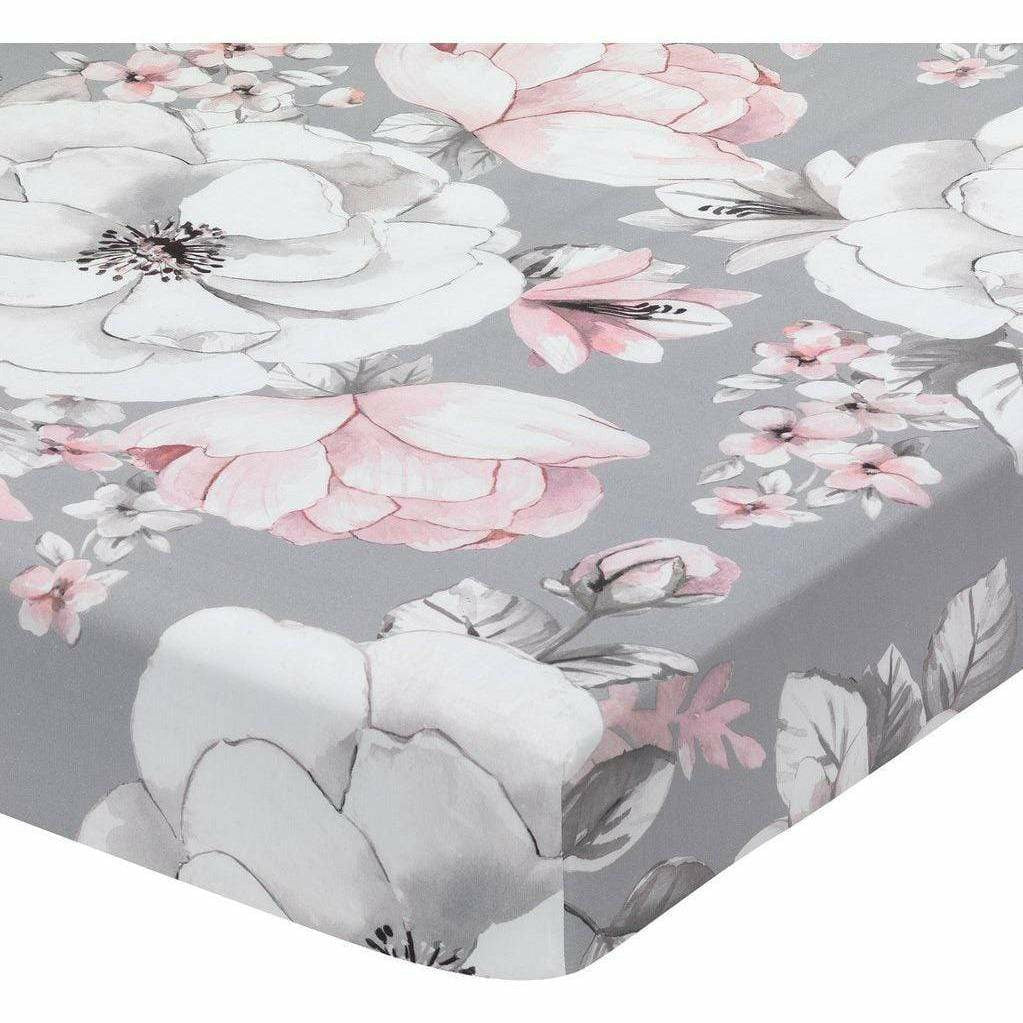 Lambs & Ivy Botanical Baby Crib Sheet - Gray - Kid's Stuff Superstore