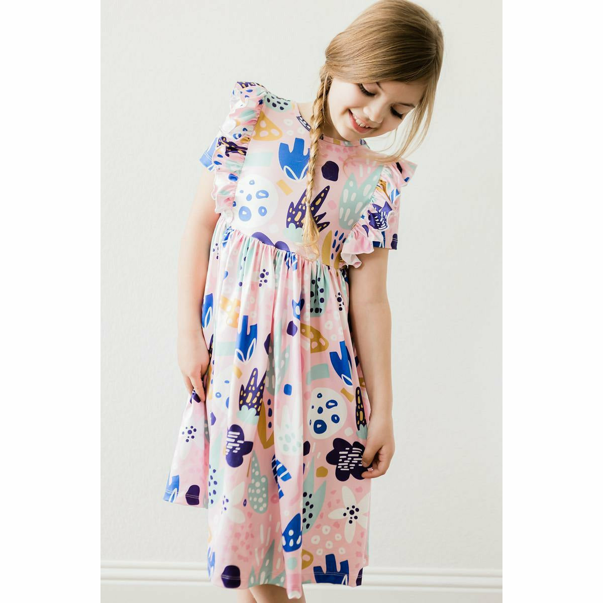 Mila & Rose Short Sleeve Ruffled Twirl Dress - Bloom Baby Bloom - Kid's Stuff Superstore