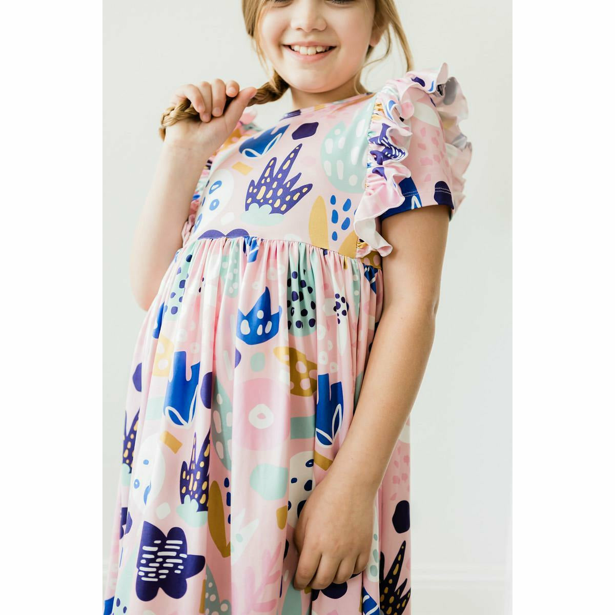 Mila & Rose Short Sleeve Ruffled Twirl Dress - Bloom Baby Bloom - Kid's Stuff Superstore