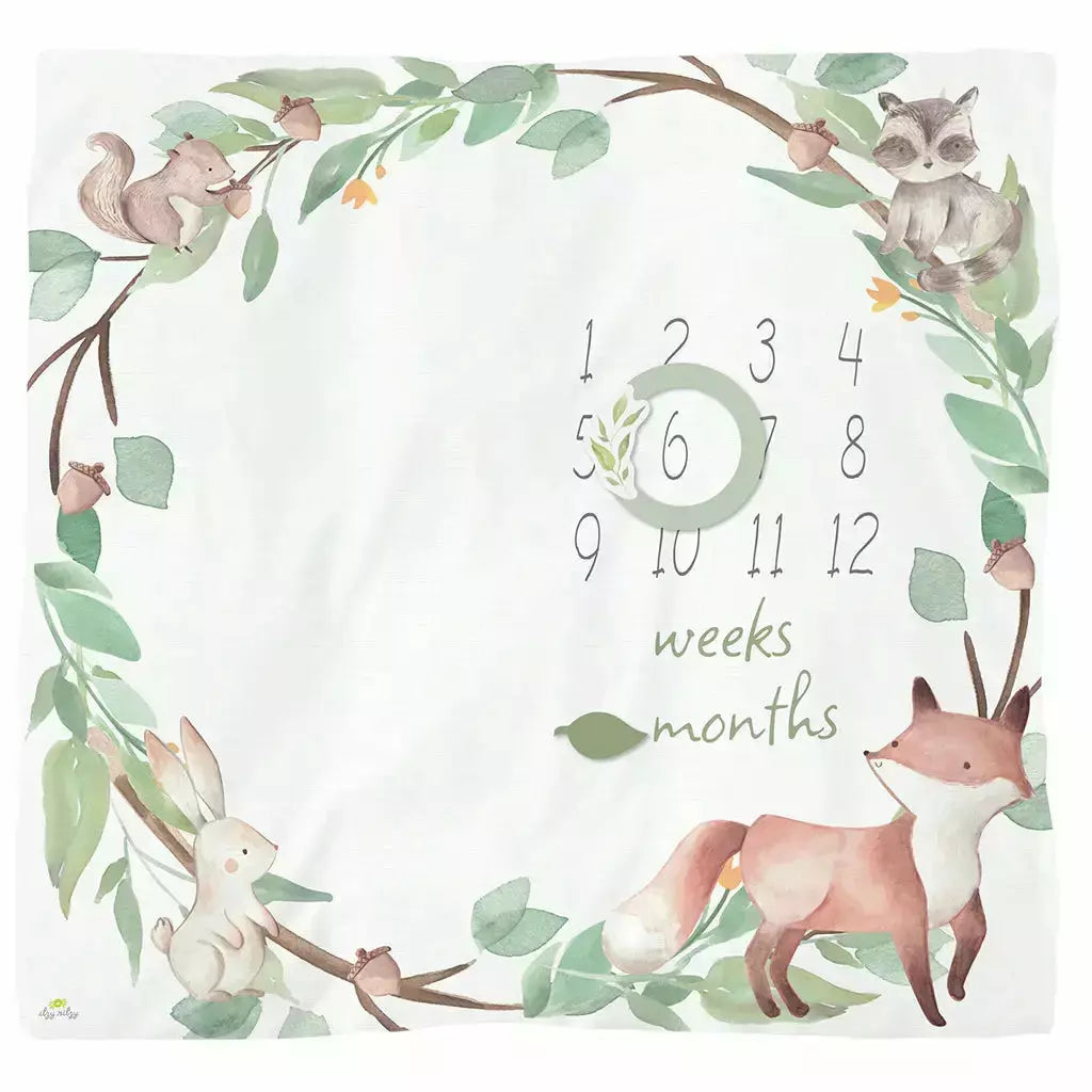 Itzy Ritzy Milestone Blanket - Woodland - Kid's Stuff Superstore