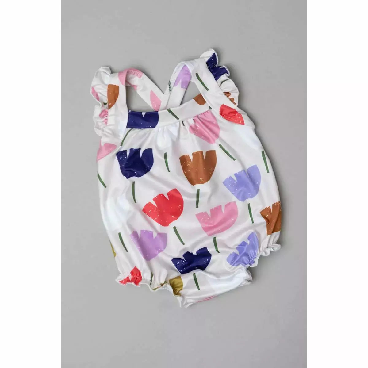 Mila & Rose Ruffle Strappy Romper - Tulip Garden - Kid's Stuff Superstore