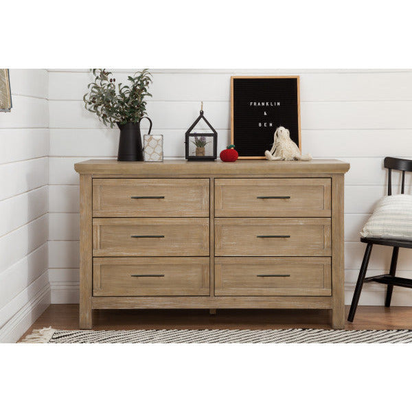 Franklin & Ben Emory Farmhouse 6-Drawer Dresser - Driftwood - Kid's Stuff Superstore