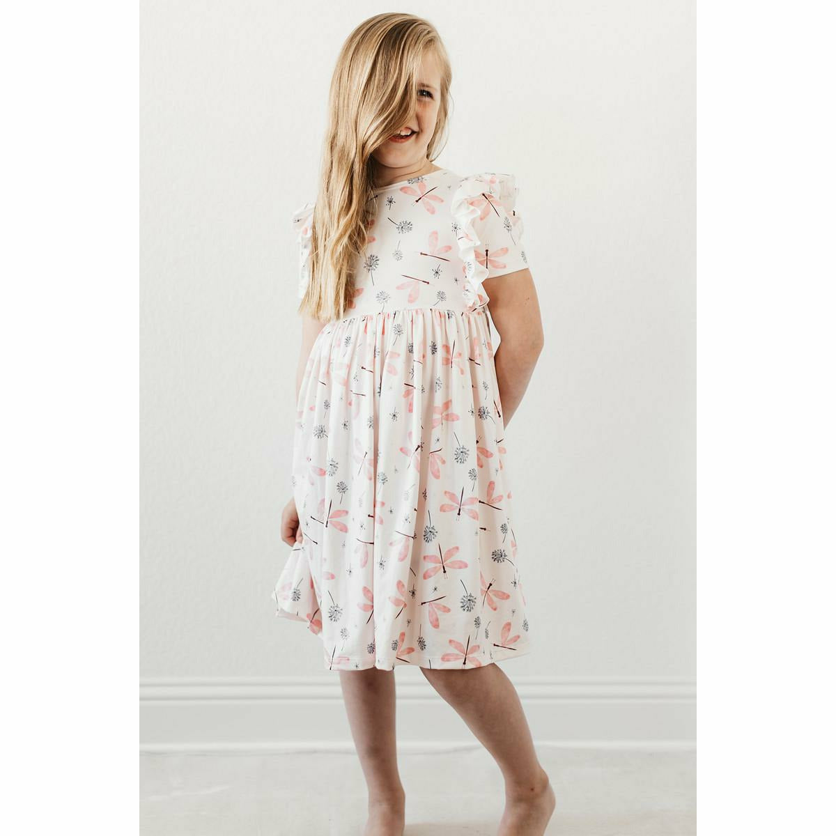 Mila & Rose Short Sleeve Ruffled Twirl Dress - Dragonfly Dreams - Kid's Stuff Superstore