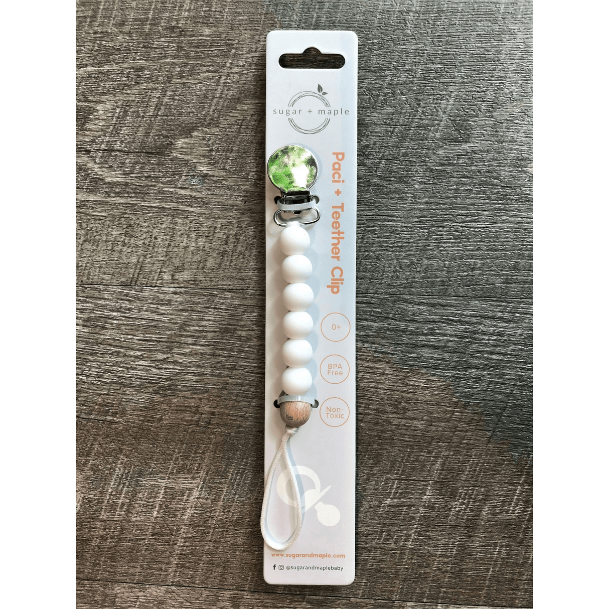 Sugar + Maple Pacifier Clip + Teether - Kid's Stuff Superstore