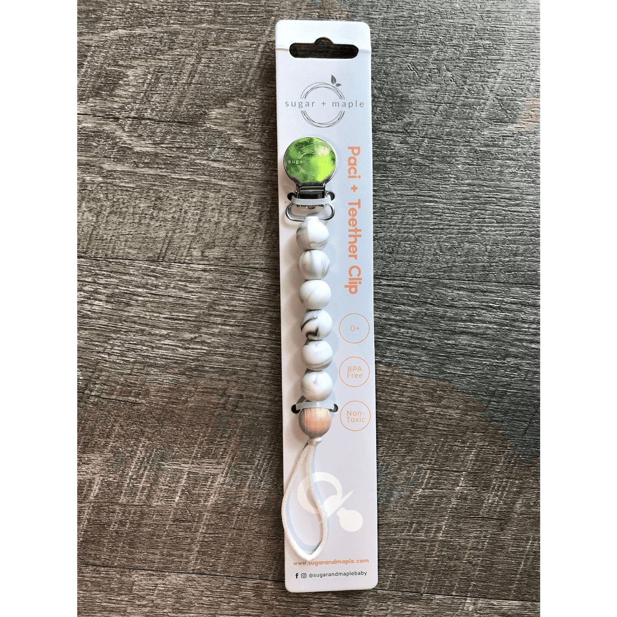 Sugar + Maple Pacifier Clip + Teether - Kid's Stuff Superstore