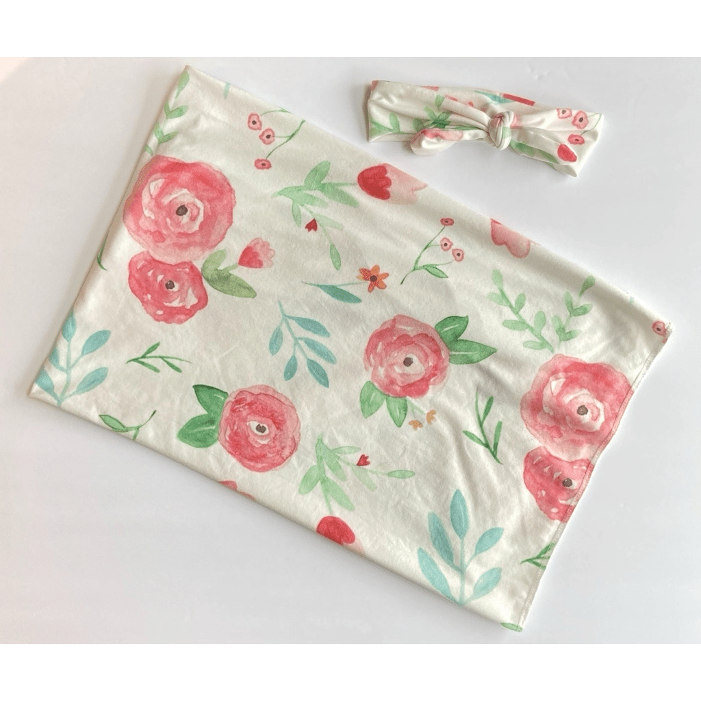 Floral Swaddle w/ Headband - Kid's Stuff Superstore