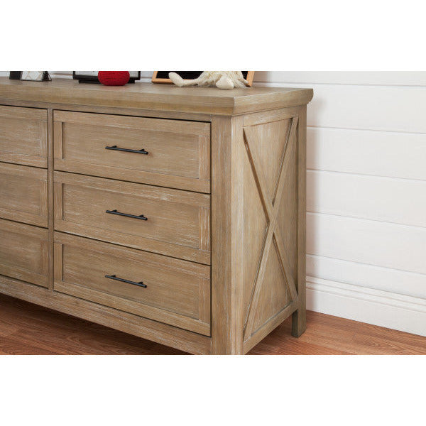 Franklin & Ben Emory Farmhouse 6-Drawer Dresser - Driftwood - Kid's Stuff Superstore