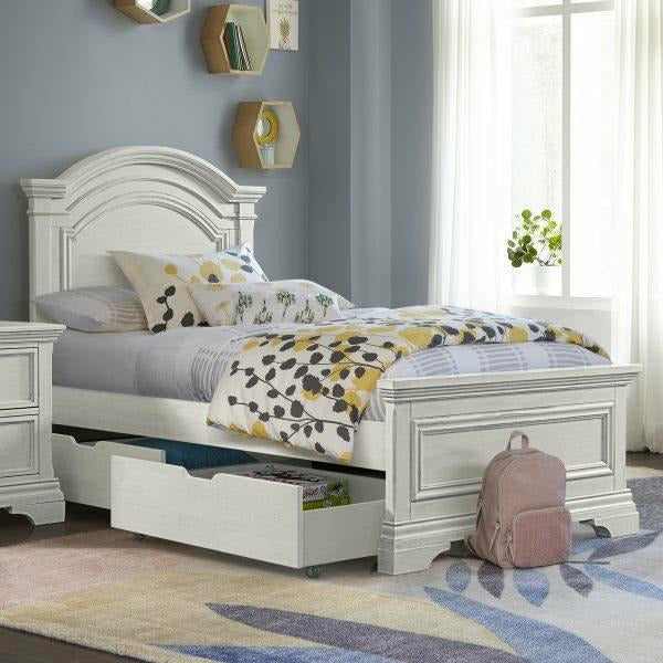 Olivia Arch Top Complete Twin Bed - Brushed White - Kid's Stuff Superstore