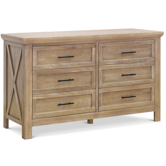 Franklin & Ben Emory Farmhouse 6-Drawer Dresser - Driftwood - Kid's Stuff Superstore