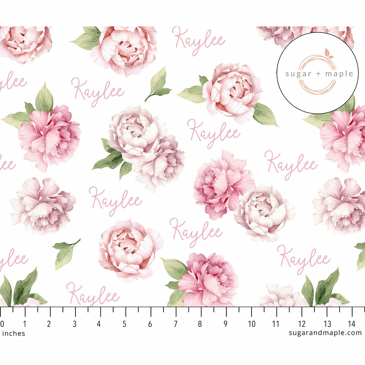 Sugar + Maple Large Stretchy Blanket - Pink Peonies - Kid's Stuff Superstore