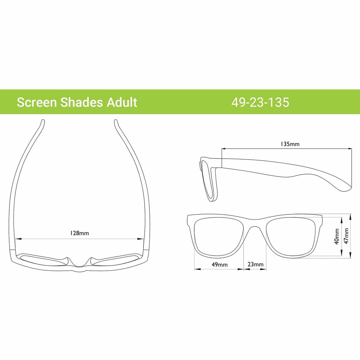 Screen Shades Computer Glasses For Adults, Black - Kid's Stuff Superstore