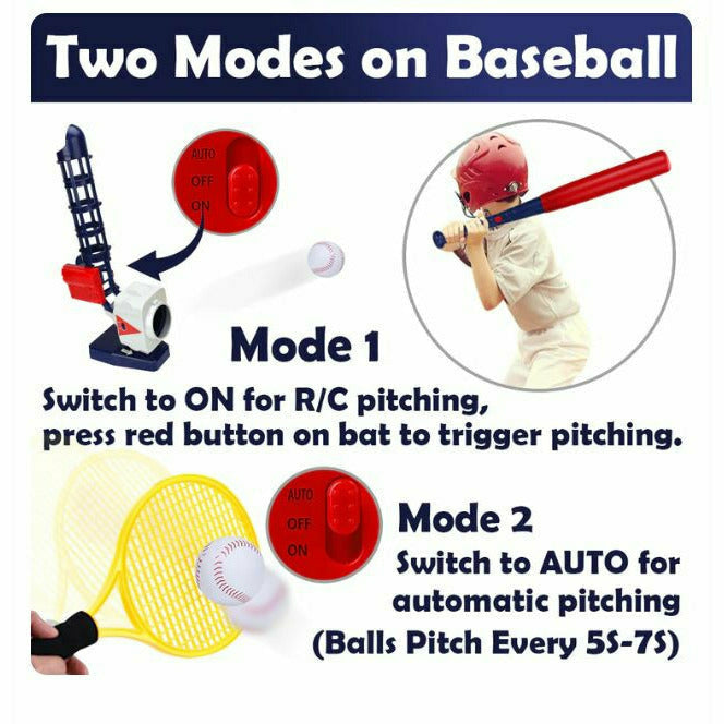 2 in 1 Baseball & Tennis Pitching Machine Active Training Toys Set - Kid's Stuff Superstore