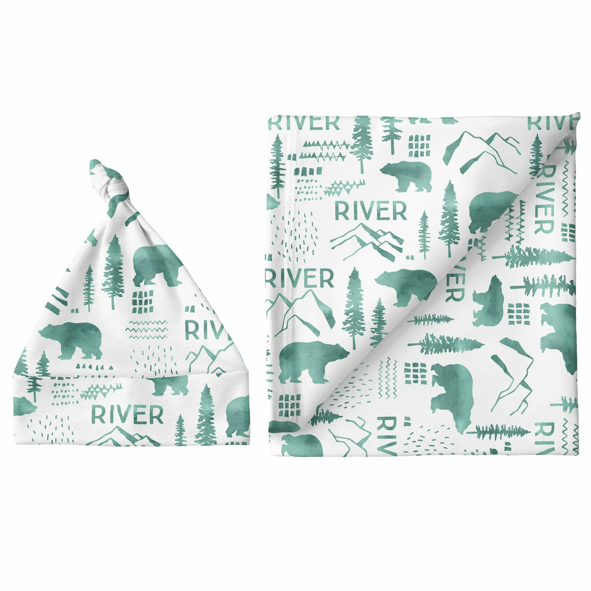 Sugar + Maple Large Blanket & Hat Set - Woodland Green - Kid's Stuff Superstore