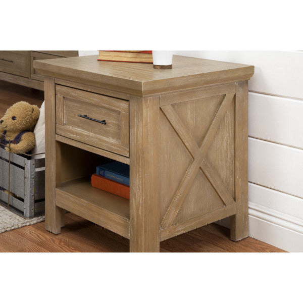 Franklin & Ben Emory Farmhouse Nightstand - Driftwood - Kid's Stuff Superstore