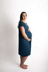 Three Little Tots Delivery/Nursing Gown - Navy