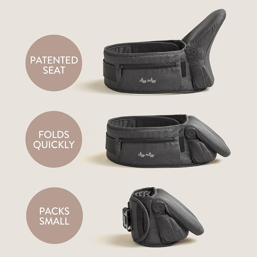 Itzy Ritzy Itzy Hold & Fold Hip Seat Carrier - Black - Kid's Stuff Superstore