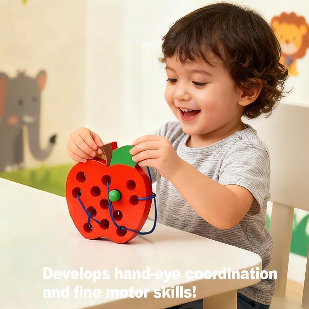 Wooden Lacing Apple - Kid's Stuff Superstore