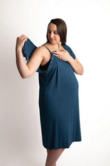 Three Little Tots Delivery/Nursing Gown - Navy