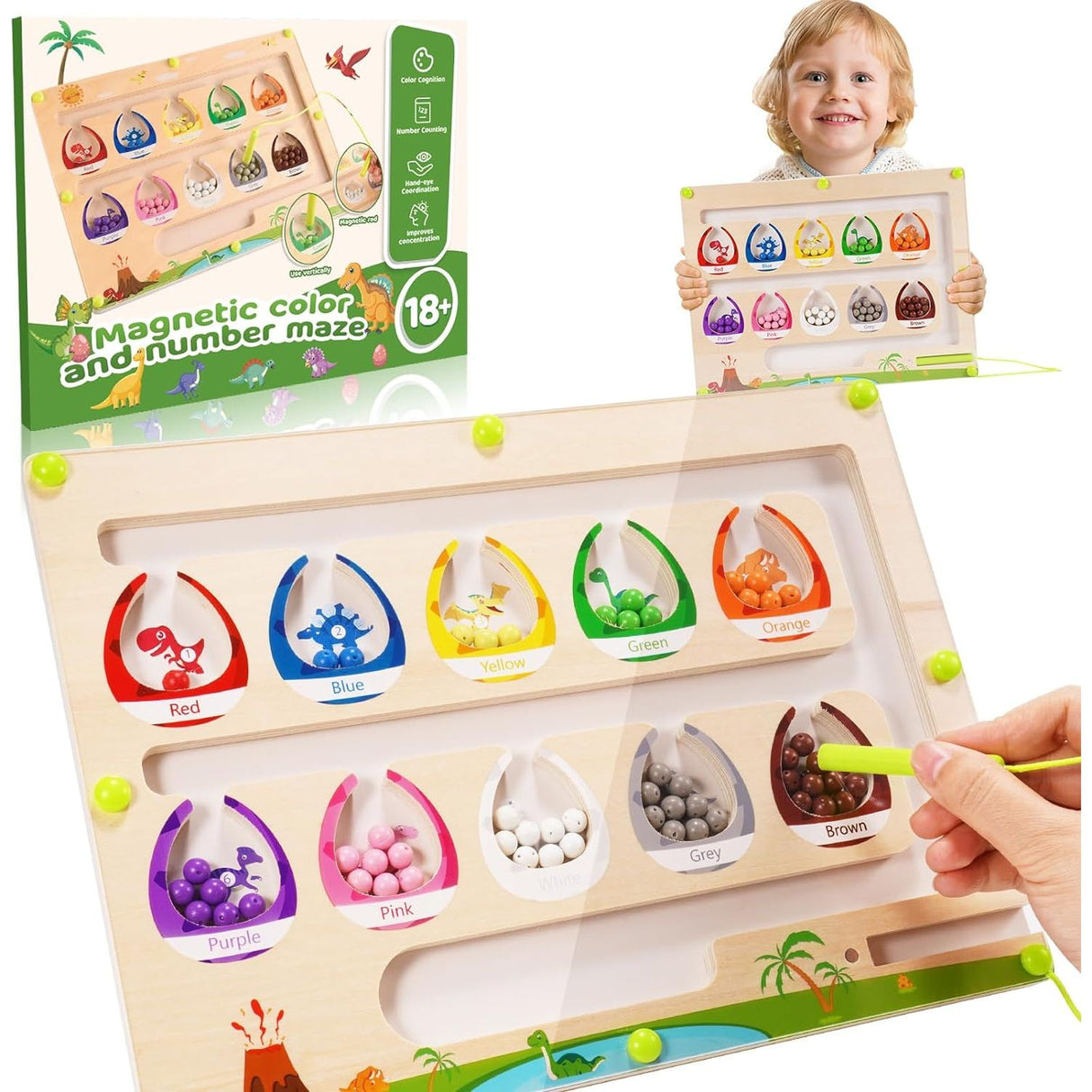 Dinosaur Magnetic Color Sorting Maze - Kid's Stuff Superstore