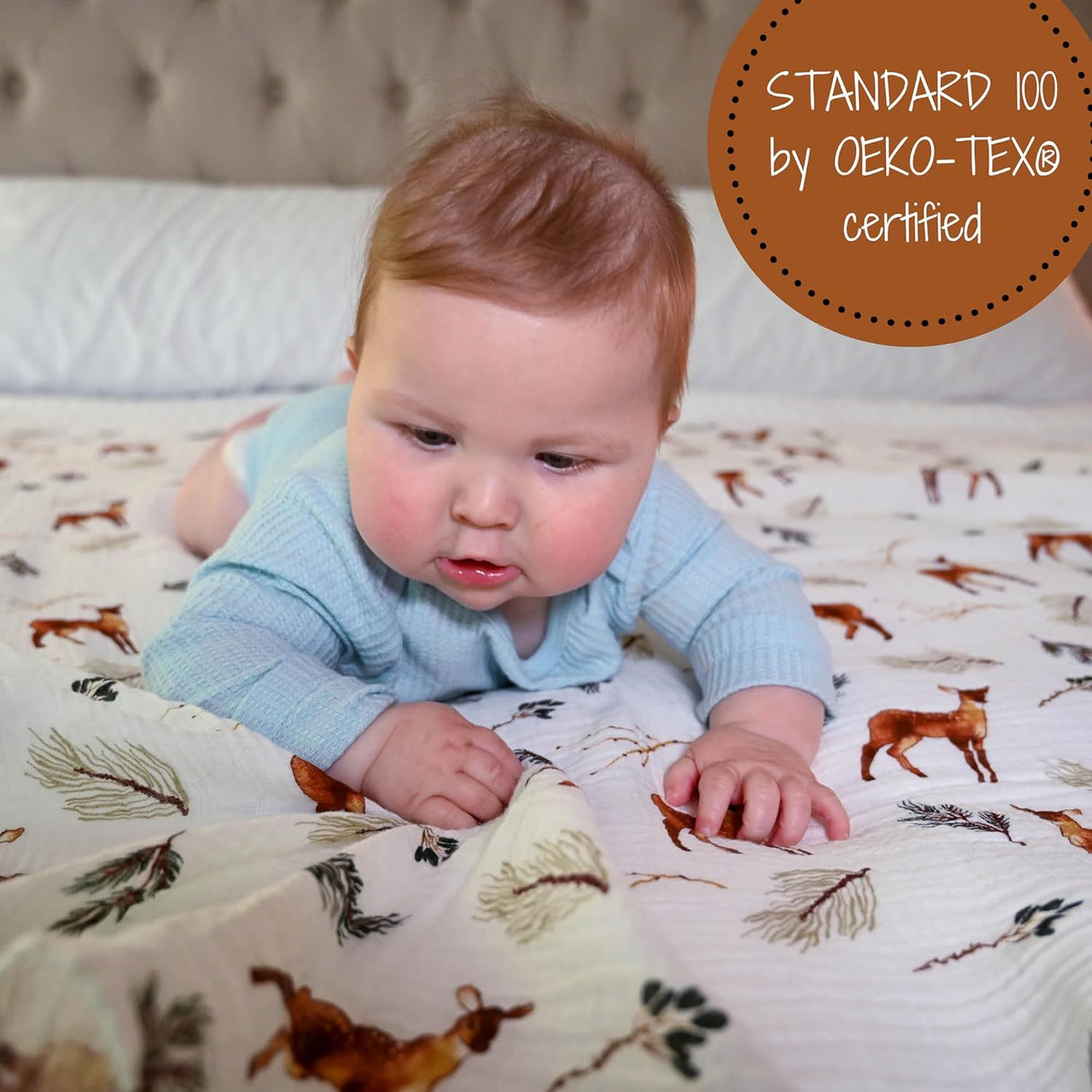 LollyBanks Muslin Swaddle Blanket - Deer - Kid's Stuff Superstore