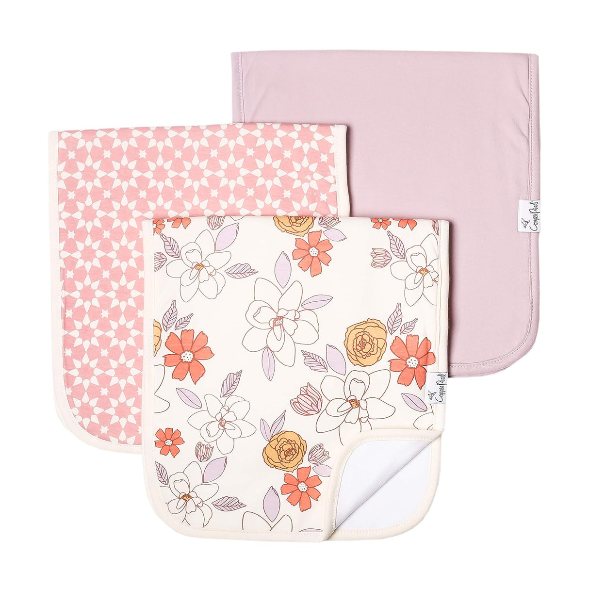 Copper Pearl Premium Baby Burp Cloths 3-Pack