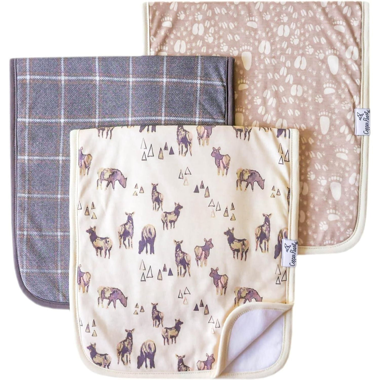 Copper Pearl Premium Baby Burp Cloths 3-Pack