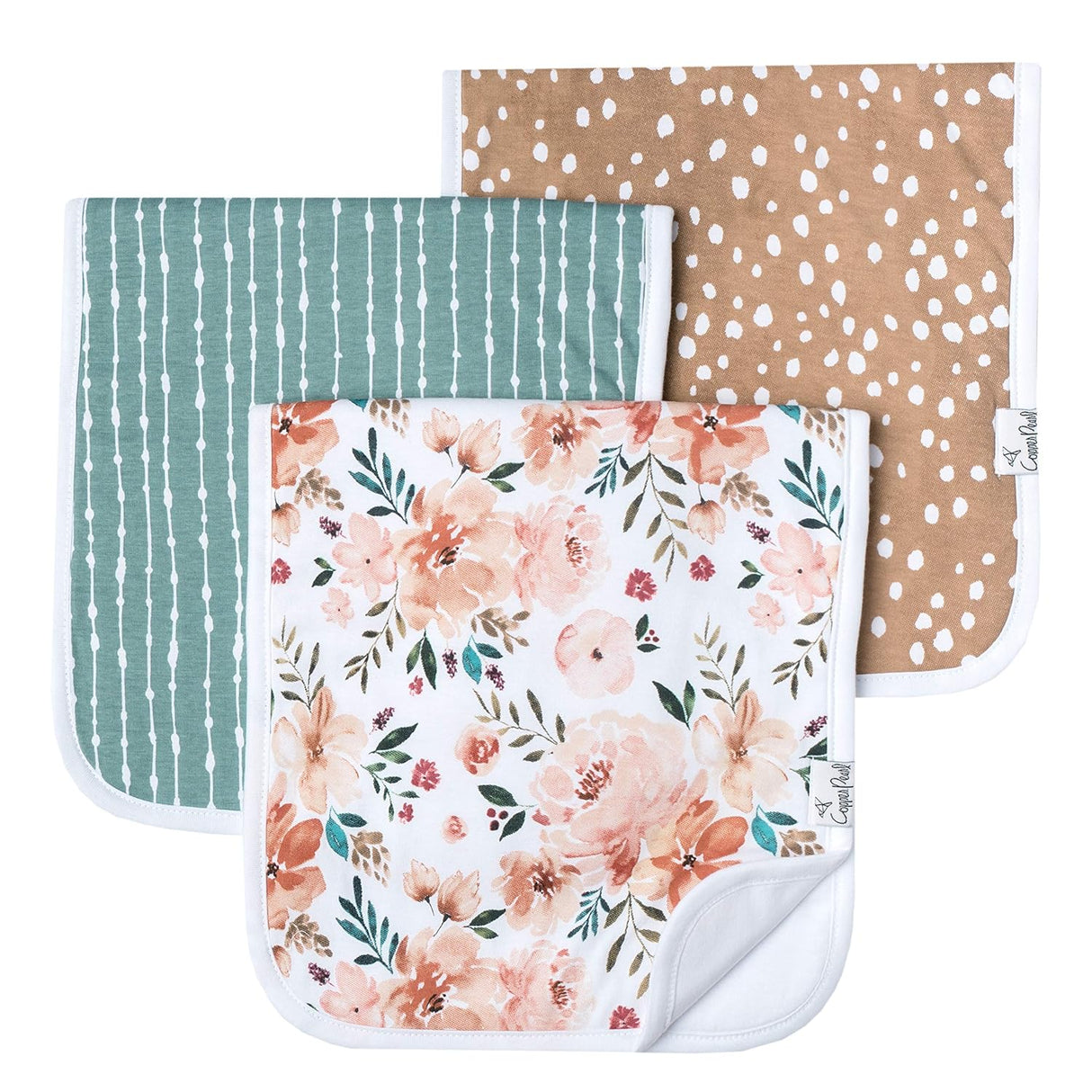 Copper Pearl Premium Baby Burp Cloths 3-Pack