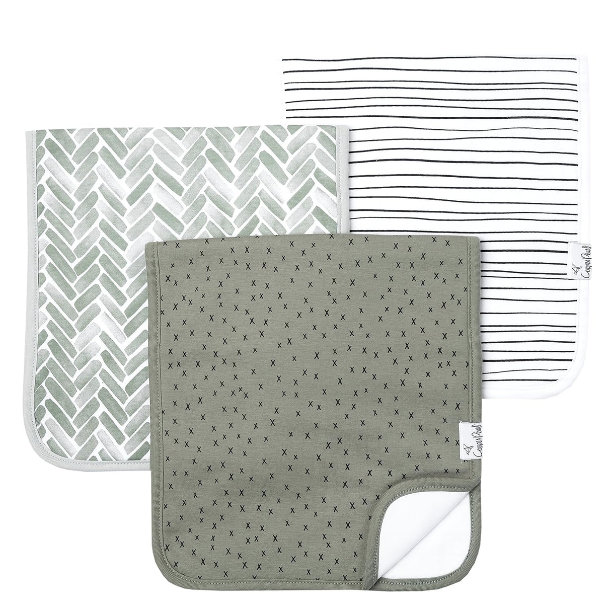 Copper Pearl Premium Baby Burp Cloths 3-Pack
