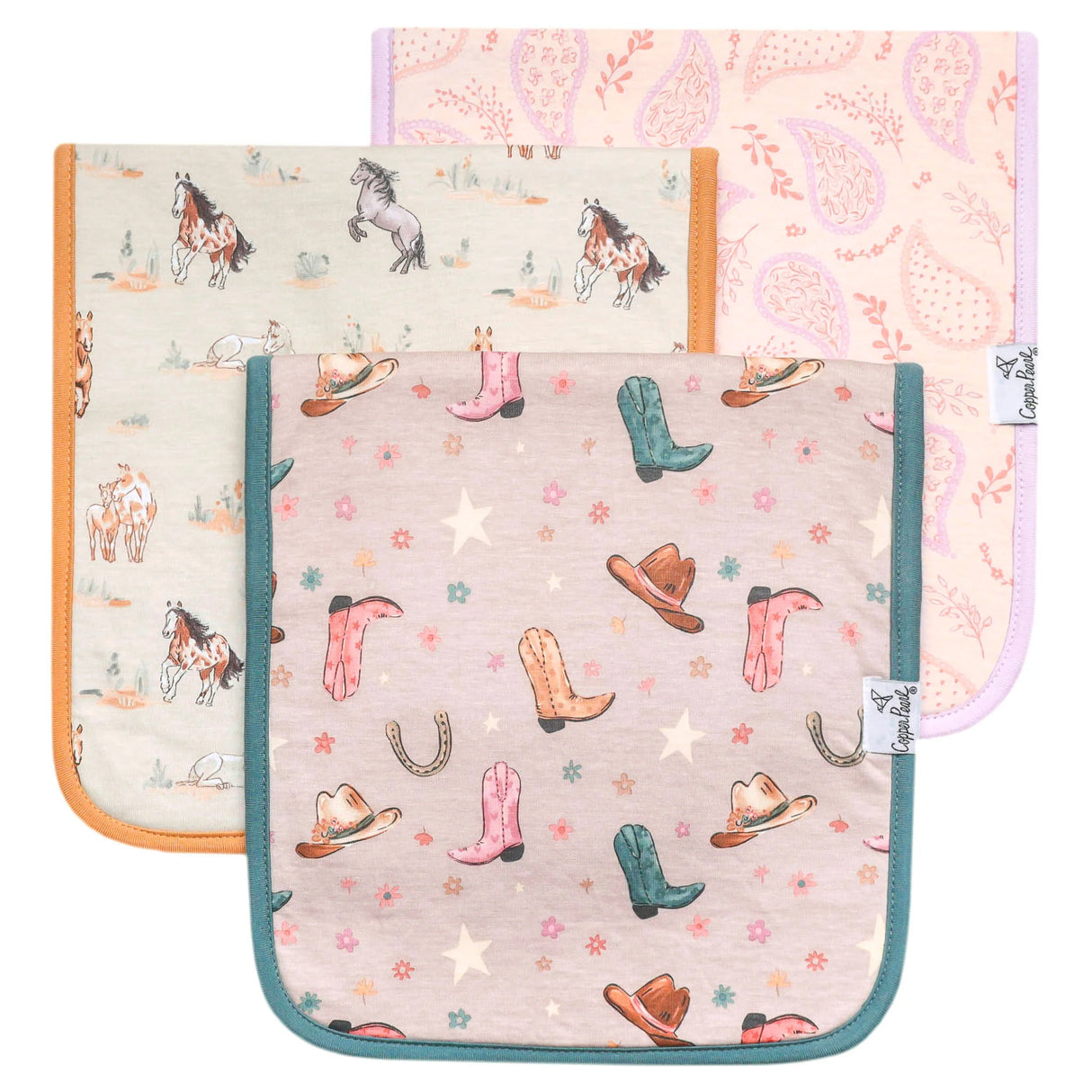 Copper Pearl Premium Baby Burp Cloths 3-Pack