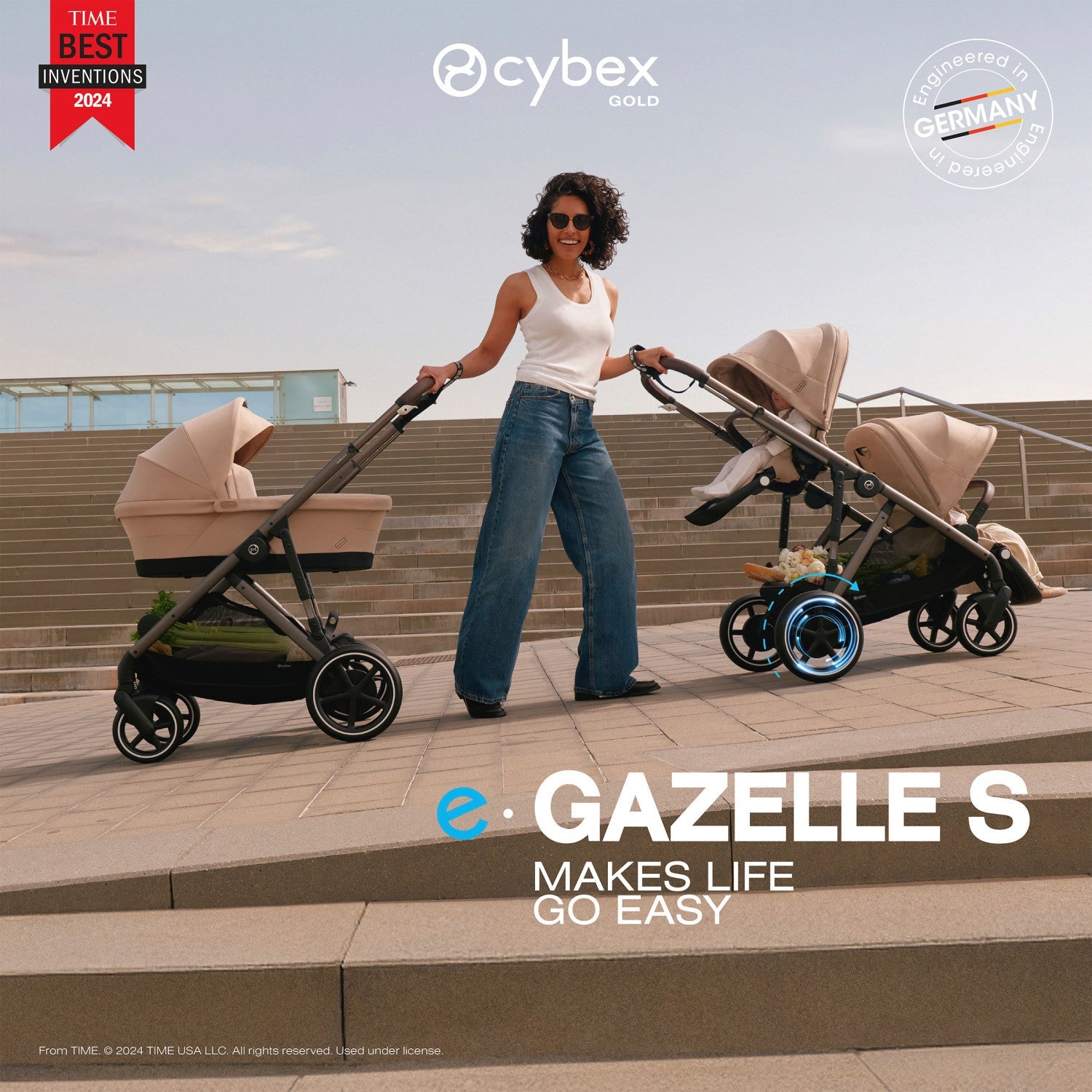 cybex e gazelle double Cybex e-Gazelle S Electronic Assist Single-to-Double Stroller – Kid's Stuff Superstore