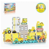 PicassoTiles Construction Themed Magnetic Tile Building Set