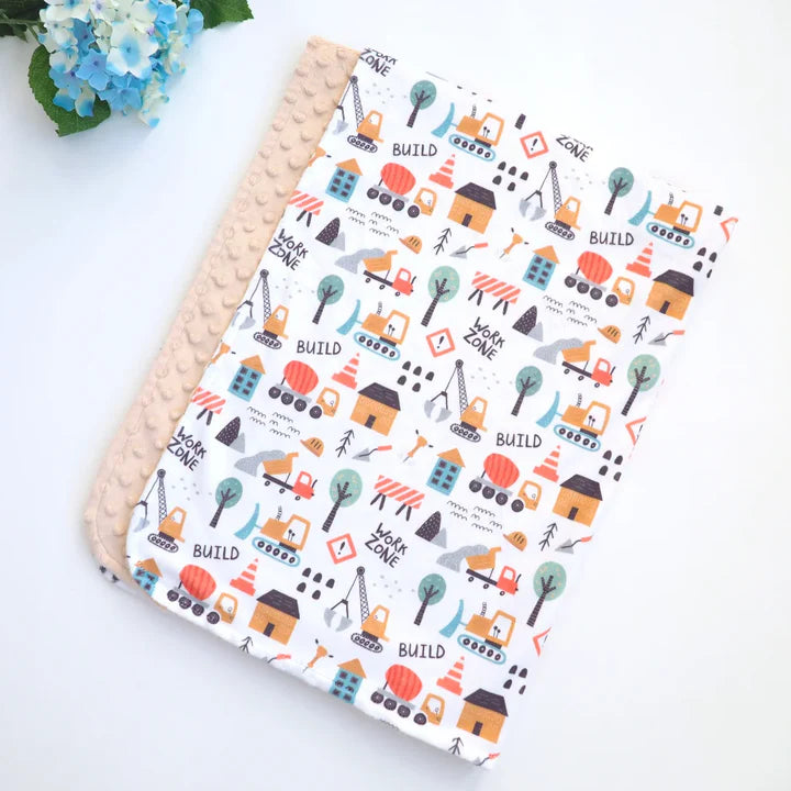 Honey Lemonade Minky Blanket - Little Builder - Kid's Stuff Superstore