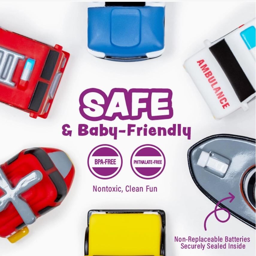 Emergency Vehicles Light Up Bath Toys