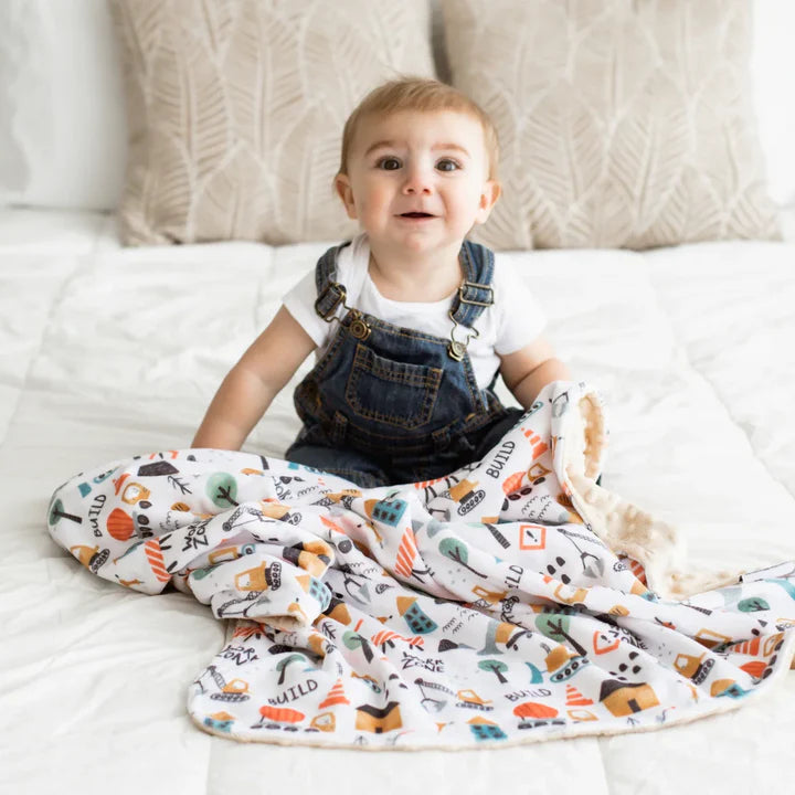 Honey Lemonade Minky Blanket - Little Builder - Kid's Stuff Superstore
