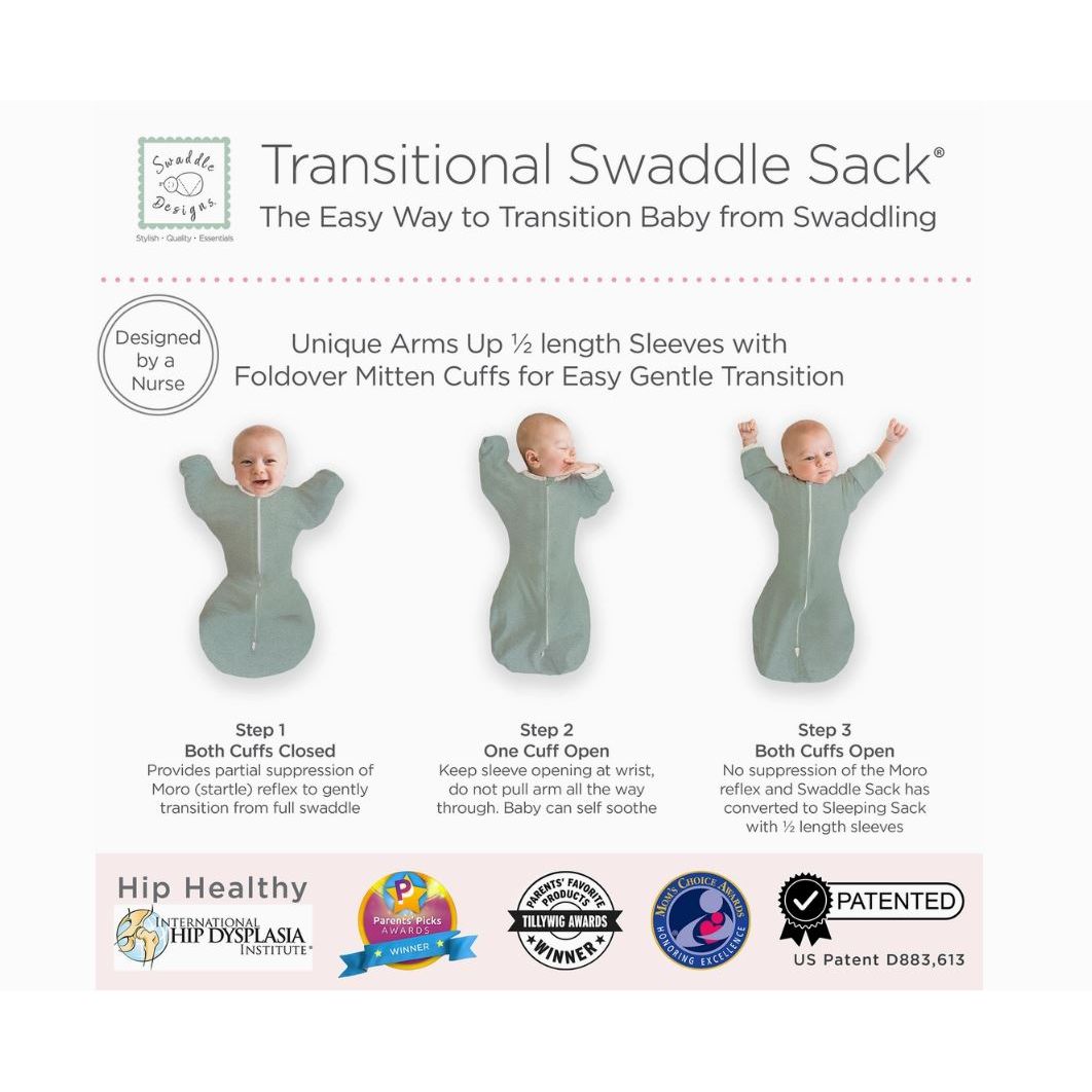Swaddle Designs Transitional Swaddle Sack - Heathered Jadeite - Kid's Stuff Superstore