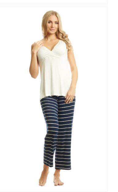 Everly Grey 5 Pc Matching Set - Navy Stripe