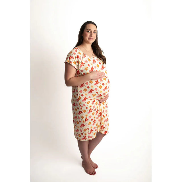 Three Little Tots Delivery/Nursing Gown, Groovy Sunset Floral - Kid's Stuff Superstore