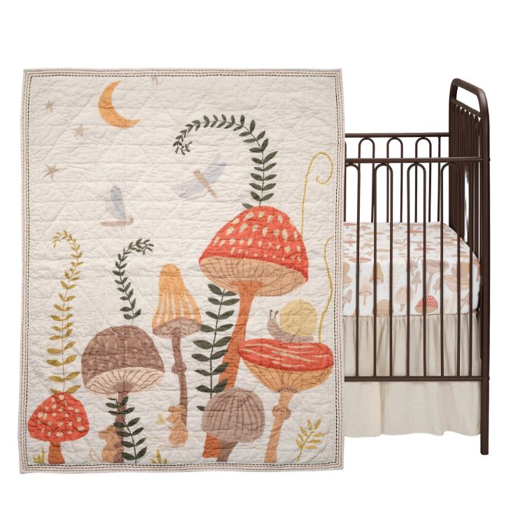 Lambs & Ivy- Mushroom Meadow 3 PC Bedding Set