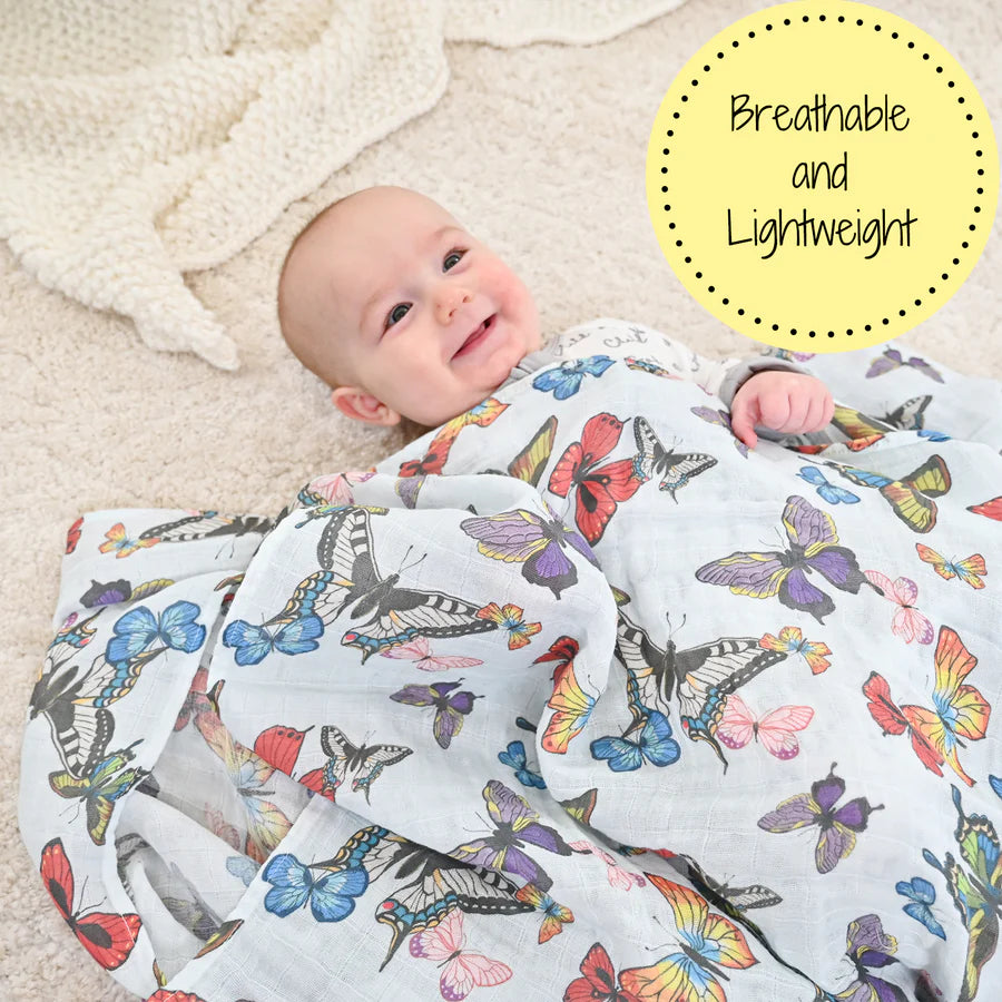 LollyBanks Muslin Swaddle Blanket - Butterfly - Kid's Stuff Superstore