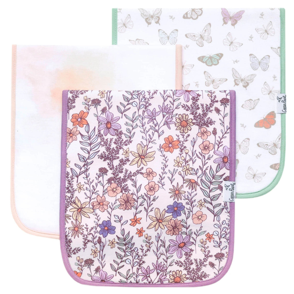 Copper Pearl Premium Baby Burp Cloths 3-Pack