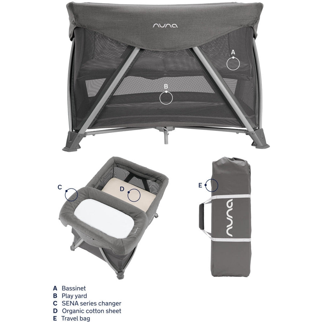 Nuna SENA Aire Playard with Zip-Off Bassinet + Changer - Kid's Stuff Superstore