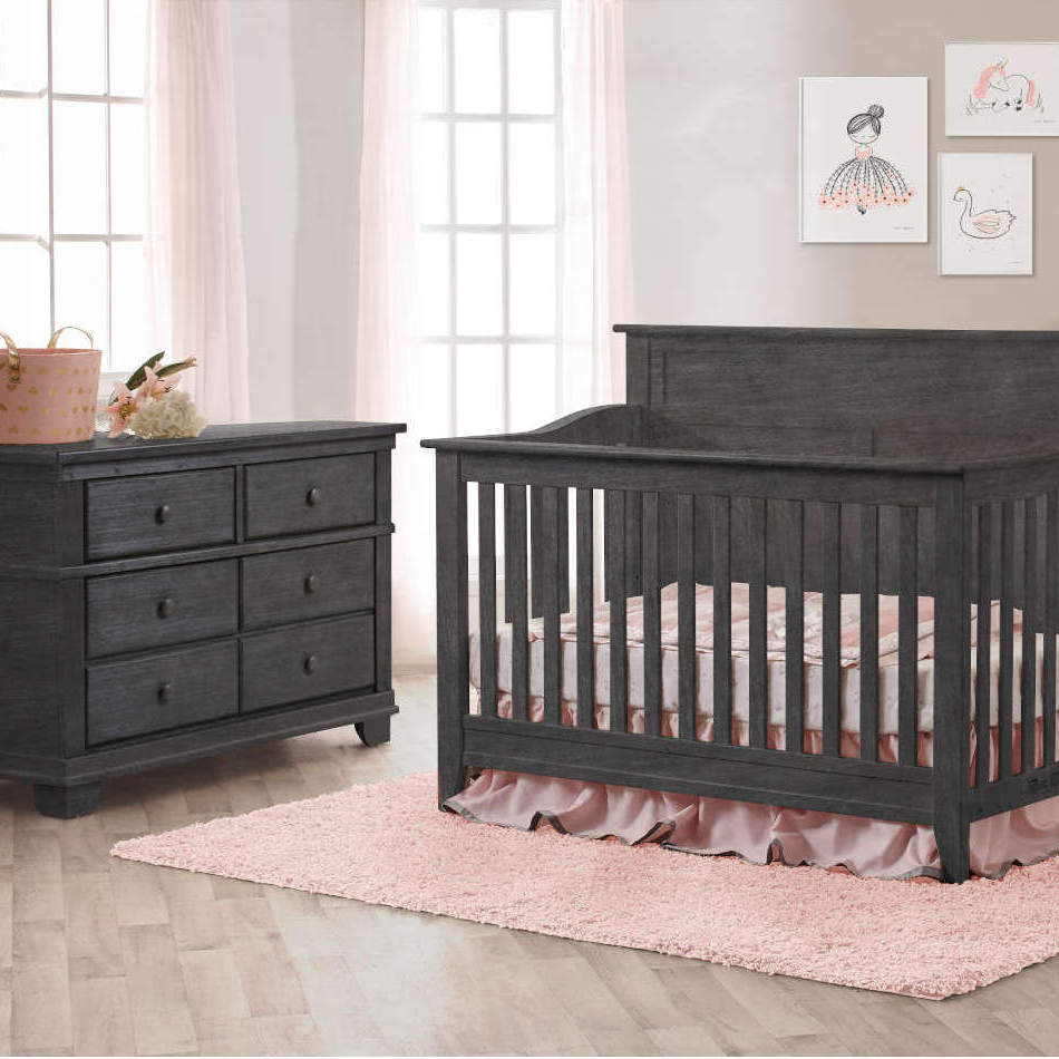 Pali Potenza Flat Top Crib + Double Dresser Set - Kid's Stuff Superstore