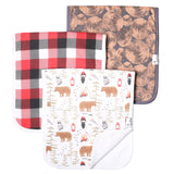 Copper Pearl Premium Baby Burp Cloths 3-Pack - Lumberjack