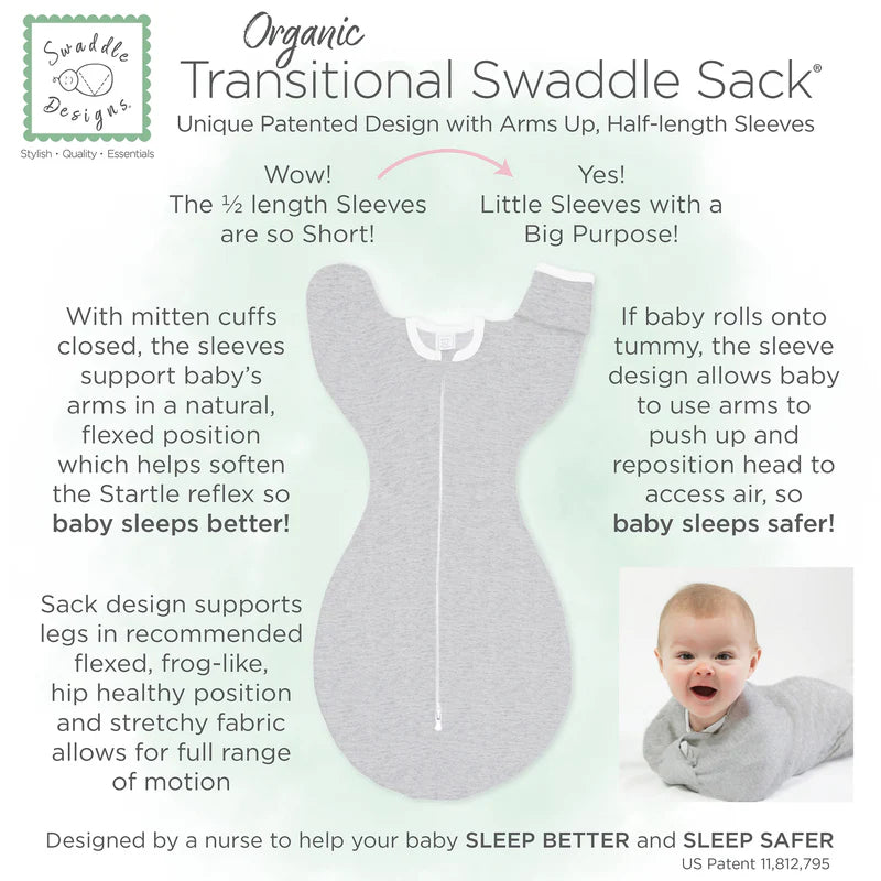 Swaddle Designs Organic Transitional Swaddle Sack - Watercolor Poppies - Kid's Stuff Superstore
