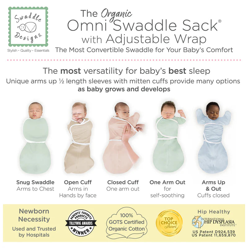 Swaddle Designs Organic Omni Swaddle Sack with Wrap - Watercolor Poppies - Kid's Stuff Superstore