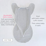 Swaddle Designs Transitional Swaddle Sack - Heathered Grey Stripes - Kid's Stuff Superstore