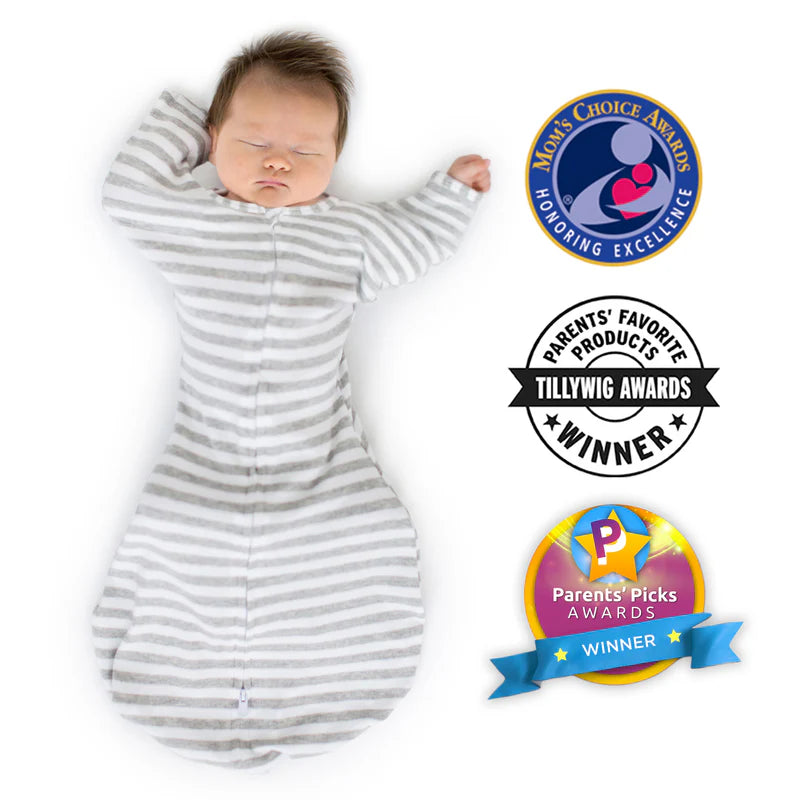 Swaddle Designs Transitional Swaddle Sack - Heathered Grey Stripes - Kid's Stuff Superstore