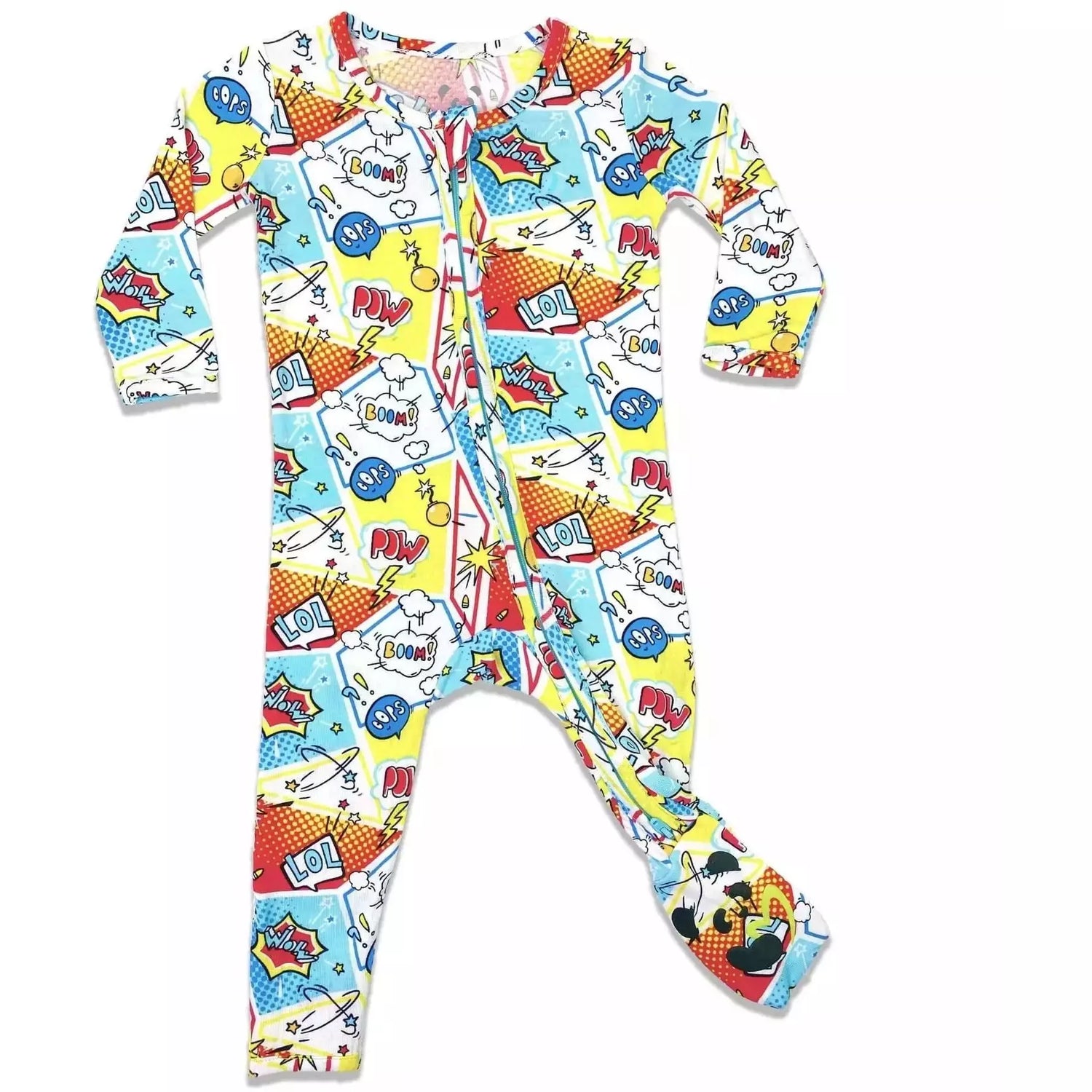 Bellabu Bear Bamboo Convertible Footie - Comic Hero - Kid's Stuff Superstore