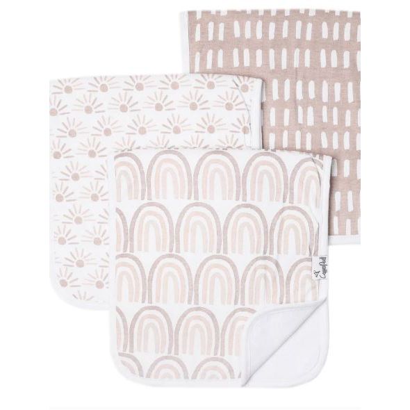 Copper Pearl Premium Baby Burp Cloths 3-Pack - Bliss