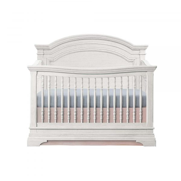 Olivia Arch Top Convertible Crib & Double Dresser| Brushed White - Kid's Stuff Superstore